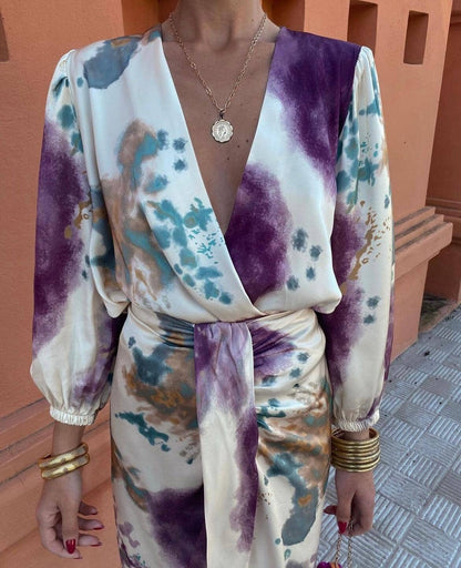 Sarah - Women’s Elegant Tie Dye Two Piece Maxi Set