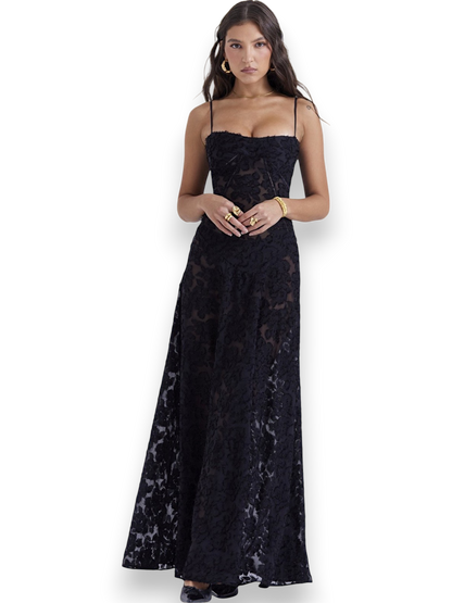 Amara Blossom Green Floral Vintage Gown