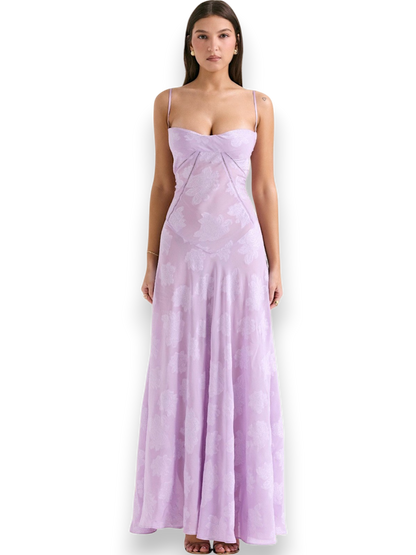Amara Blossom White Floral Vintage Gown