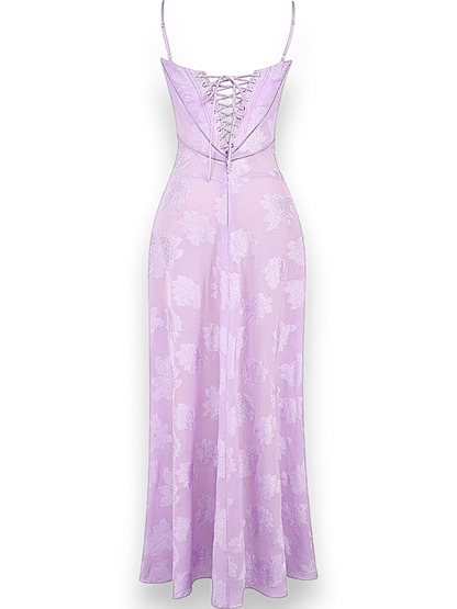 Amara Blossom Purple Floral Vintage Gown