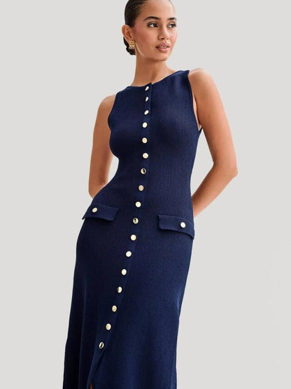 Sophie Button Knit Midi Dress