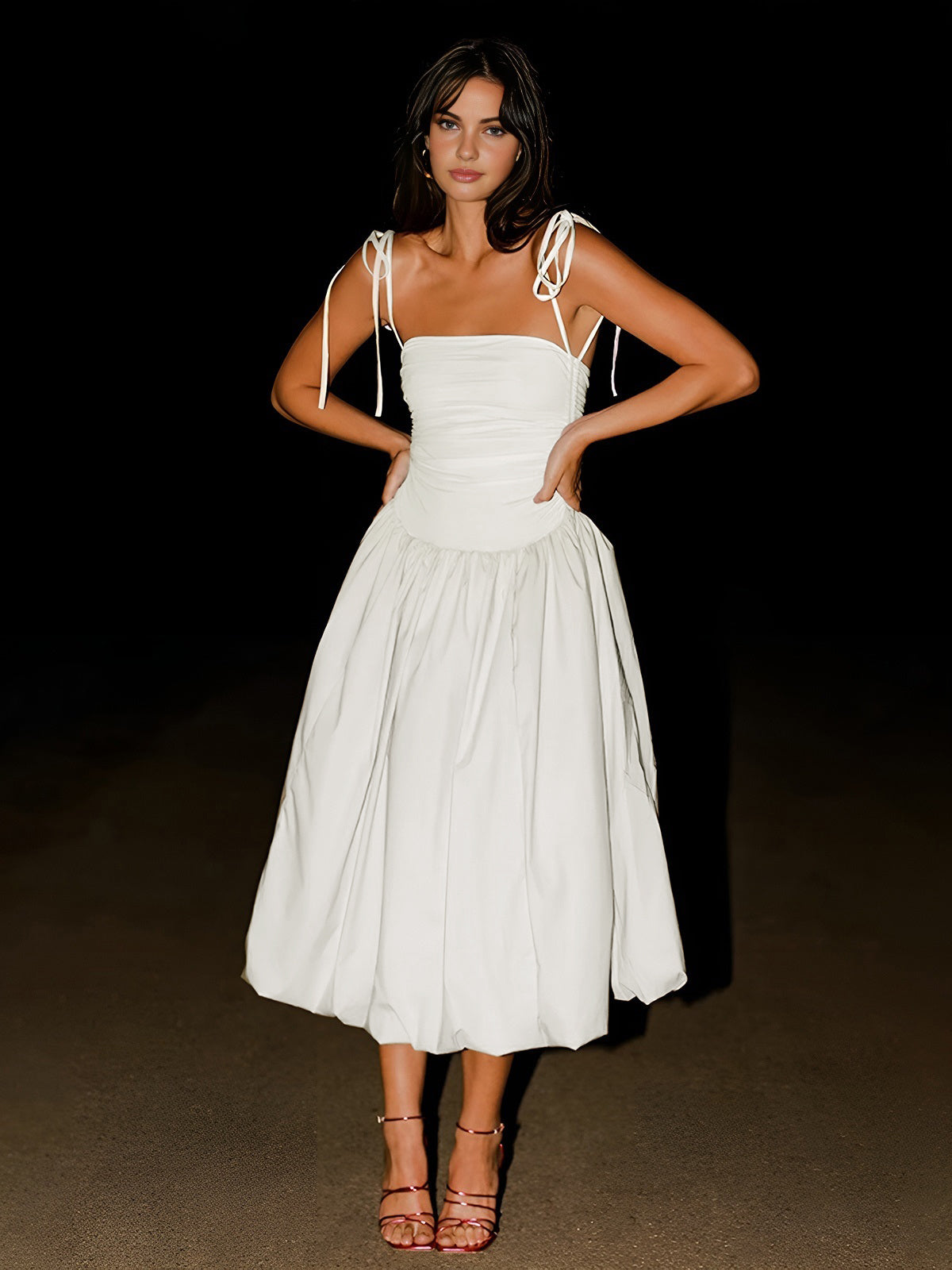 Amara Knotted Strap Midi Dress