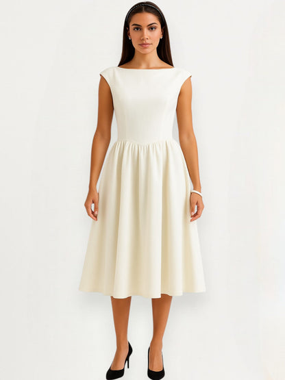 Sophie Vintage Satin Midi Dress