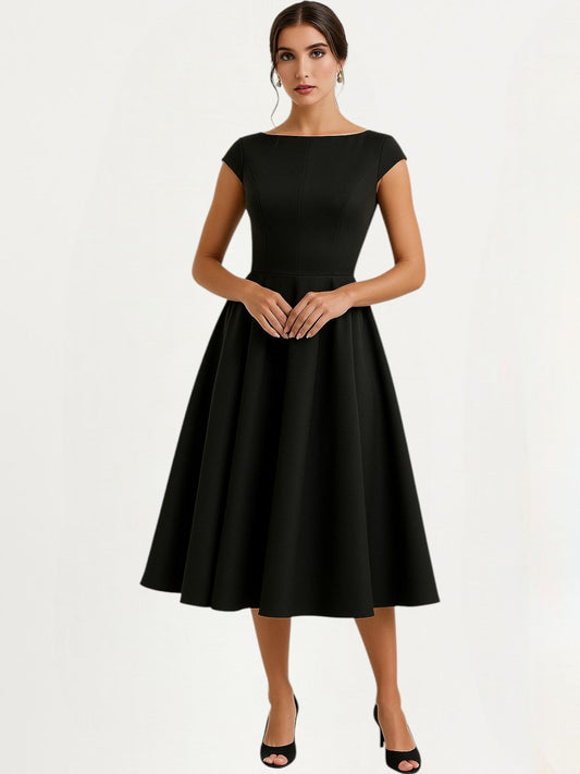 Sophie Vintage Satin Midi Dress